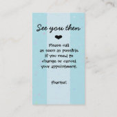 Pediatrician.Appointment Erinnerung Terminkarte (Rückseite)