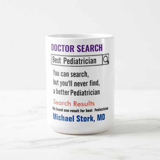 Pediatrician Funny Search Gift Mug Kaffeetasse (Mittel)