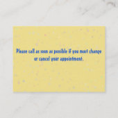 Pediatrician.Midwife.Appointment Anzeige Terminkarte (Rückseite)