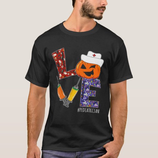 Pediatrician Nurse Love Nurse Life Halloween Pumpk T-Shirt (Vorderseite)