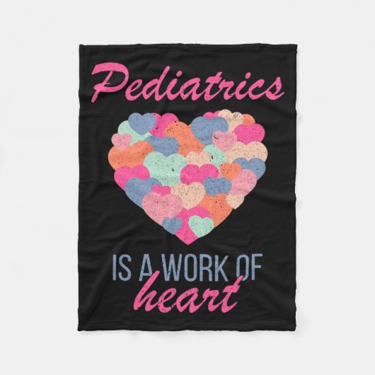 Pediatrics Is A Work Of Heart Valentines Day Pedia Fleecedecke (Vorderseite)