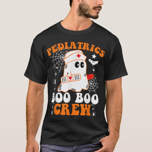 Pediatrie Boo Crew Nurse Ghost Halloween T-Shirt (Vorderseite)