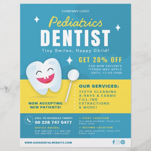 Pediatrie Dental Care Advertising Flyer (Vorne)