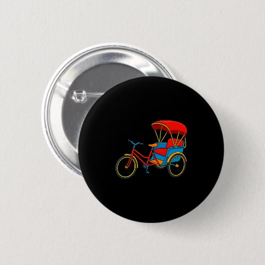 Pedicab Cycle Rickshaw Bike Taxi Premium Tri-blend Button (Vorne & Hinten)