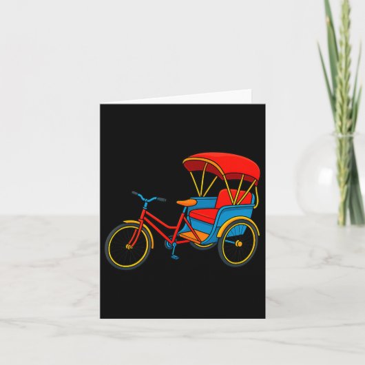 Pedicab Cycle Rickshaw Bike Taxi Premium Tri-blend Karte (Vorderseite)