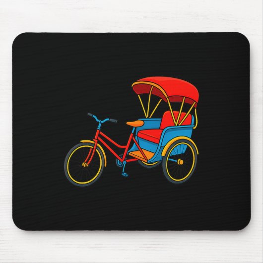 Pedicab Cycle Rickshaw Bike Taxi Premium Tri-blend Mousepad (Vorne)