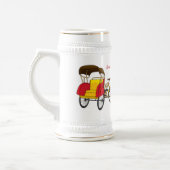 Pedicab Rickshaw Cartoon Illustration Bierglas (Links)
