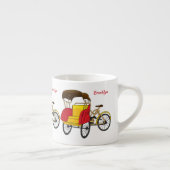 Pedicab Rickshaw Cartoon Illustration Espressotasse (Rechts)