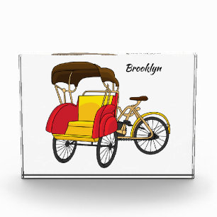 Pedicab Rickshaw Cartoon Illustration Fotoblock