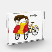Pedicab Rickshaw Cartoon Illustration Fotoblock (Links)