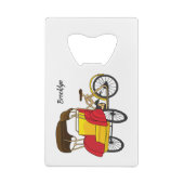 Pedicab Rickshaw Cartoon Illustration Geldbeutel Flaschenöffner (Rückseite)