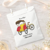 Pedicab Rickshaw Cartoon Illustration Geschenktütchen (Ausgeschnitten)