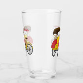 Pedicab Rickshaw Cartoon Illustration Glas (Rechts)