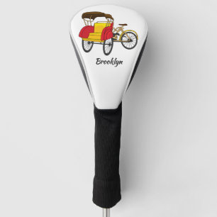 Pedicab Rickshaw Cartoon Illustration Golf Headcover