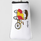Pedicab Rickshaw Cartoon Illustration Golf Headcover (Rotieren 90)