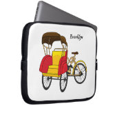 Pedicab Rickshaw Cartoon Illustration Laptopschutzhülle (Vorne Rechts)