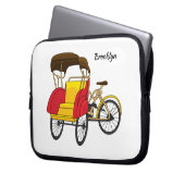 Pedicab Rickshaw Cartoon Illustration Laptopschutzhülle (Vorderseite Links)