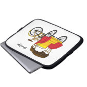 Pedicab Rickshaw Cartoon Illustration Laptopschutzhülle (Vorne Knopf)