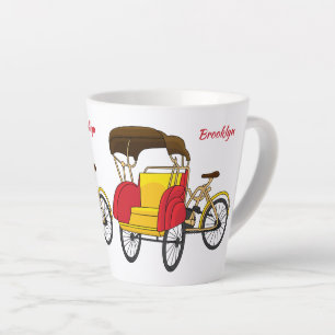 Pedicab Rickshaw Cartoon Illustration Milchtasse