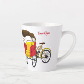 Pedicab Rickshaw Cartoon Illustration Milchtasse (Rechts)