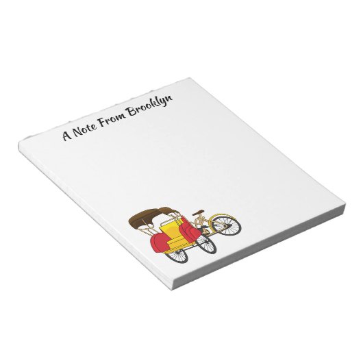 Pedicab Rickshaw Cartoon Illustration Notizblock (angewinkelt)