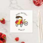 Pedicab Rickshaw Cartoon Illustration Serviette (Beispiel)