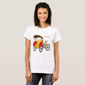 Pedicab Rickshaw Cartoon Illustration T-Shirt (Vorne ganz)