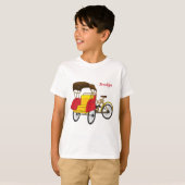 Pedicab Rickshaw Cartoon Illustration T-Shirt (Vorne ganz)