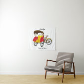 Pedicab Rickshaw Cartoon Illustration Wandteppich (Beispiel (Horizontal))