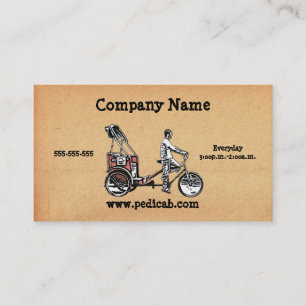Pedicab Vintage Papiergeschäfts-Karte Visitenkarte