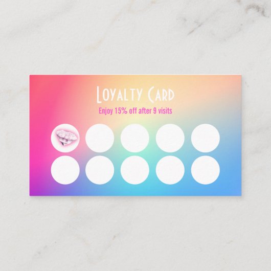 Pedici Kristall Custom Loyalty Punch Business Visitenkarte (Rückseite)