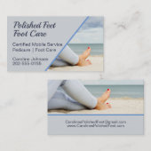 Pedicure Foot Care Beach Feet Visitenkarte (Vorne/Hinten)