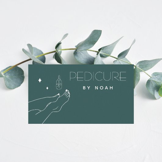 Pedicure Hübsche Niedliche Füße Elegante Nail Poln Visitenkarte