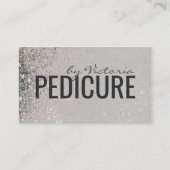 Pedicure Nail Design Gray Glitzer Dusts Visitenkarte (Vorderseite)