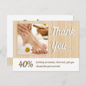 Pedicure Nail Peducurist Bamboo Streifen Danke U Postkarte (Vorne/Hinten)