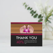 Pedicure Nail Salon Danke Coupon Postkarte (Stehend Vorderseite)