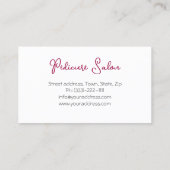 Pedicure Nail Salon Nächster Besuch Erinnerung Kar Visitenkarte (Rückseite)