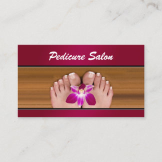 Pedicure Nail Salon Pink Blume Business Card Visitenkarte