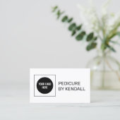 Pedicure Nail Studio Minimal Trendy Simple White Visitenkarte (Stehend Vorderseite)