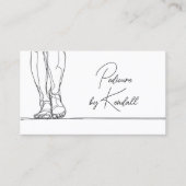 Pedicure Studio One Line Stroke Feet Illustration Visitenkarte (Vorderseite)