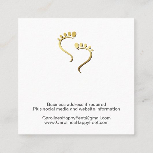 Pediküre Chiropodist Foot Care Quadratische Visitenkarte (Rückseite)
