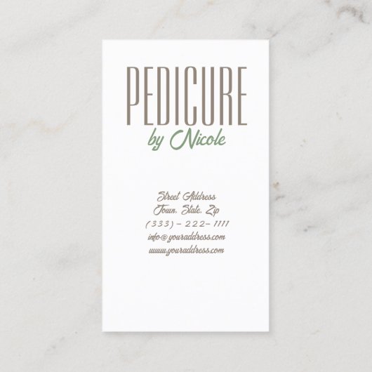 Pediküre Nail Pädurist Feet auf dem Boden aus Holz Visitenkarte (Rückseite)