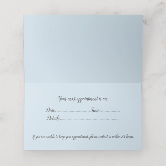 Pedikurist Nail Salon Services Terminkarte (Innenseite Aufgefaltet)