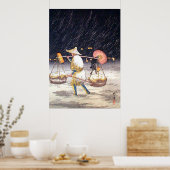Pedler in der Snowy Night Shotei Takahashi Poster (Küche)