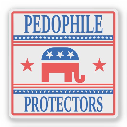 Pedo Protectors, Funny Anti-Trump Epstein Aufkleber (Vorderseite)