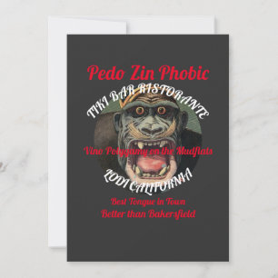 Pedo Zin Phobic Tiki Bar Ristorante Lodi CA Einladung