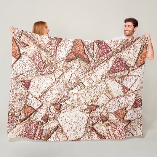 Pedra áspera em marrom claro cremoso fleecedecke (Beispiel)