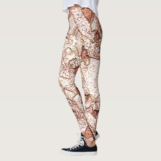 Pedra áspera em marrom claro cremoso leggings (Links)