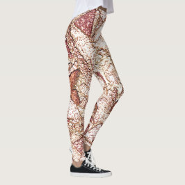 Pedra áspera em marrom claro cremoso leggings