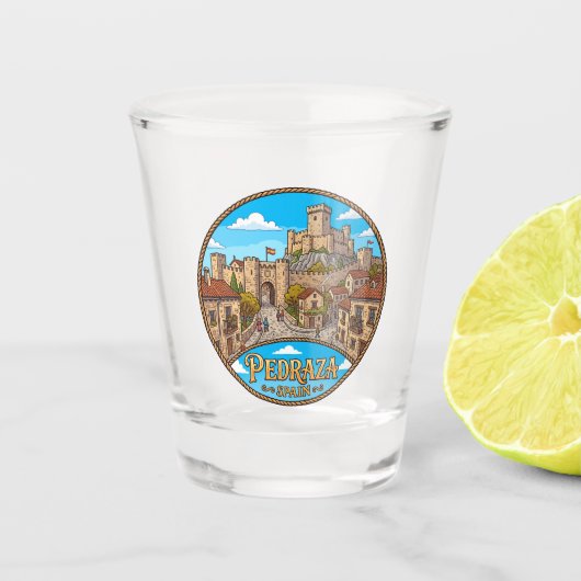 Pedraza Spanien Schnapsglas (Vorderseite)